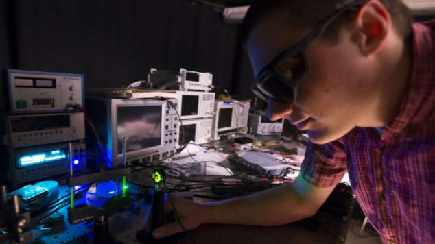 Undergrad working in ECE Laser Lab