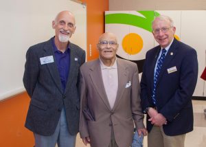 Mohamed Makhlouf (center), accompanied by Jeff Jones (left) and Dana Humphrey (right) at the Kepware Laboratory Dedication